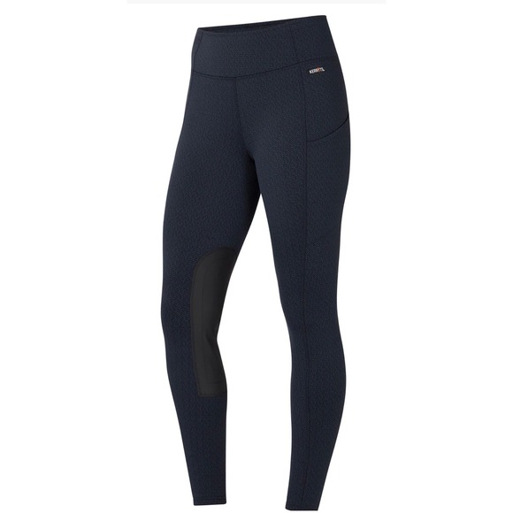 Kerrits Fleece Lite II Knee Patch Riding Tights Womens Large Black Equestrian - Picture 2 of 10
